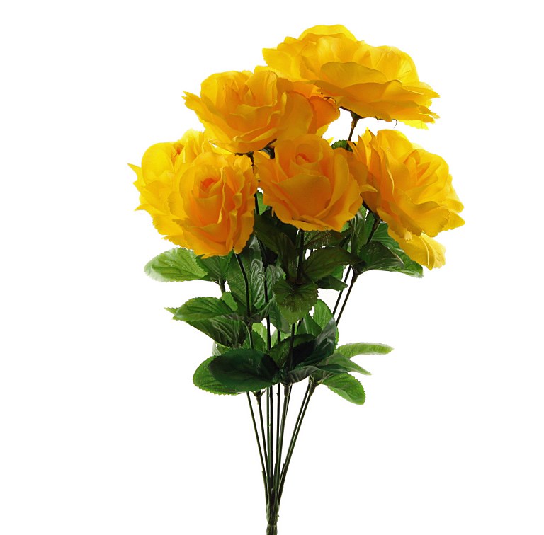Picture of Yellow Artificial Rose Bunch x 10